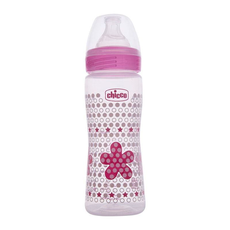 Well-Being Feeding Bottle 330ml Pink - Fast Flow image number 0